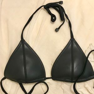 Triangl Black Leather Bikini Top